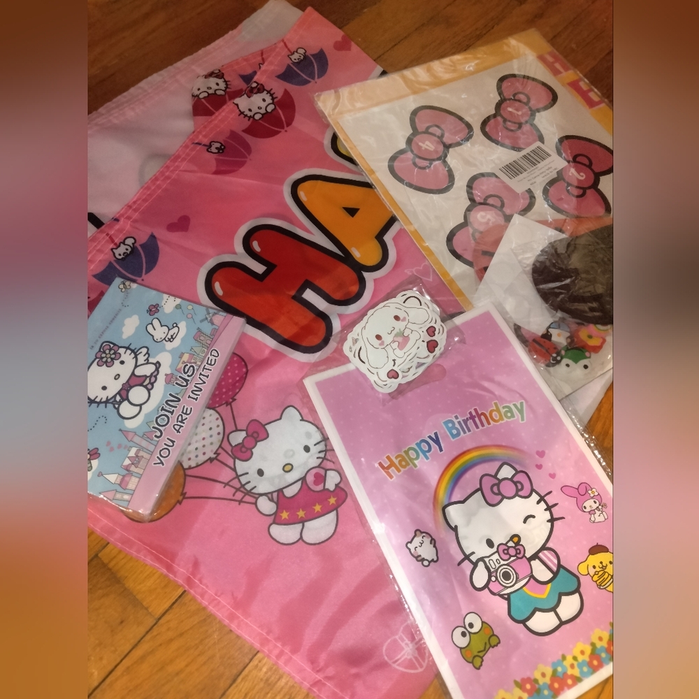 Hello Kitty Pink Birthday Party Supplies Decorations Set